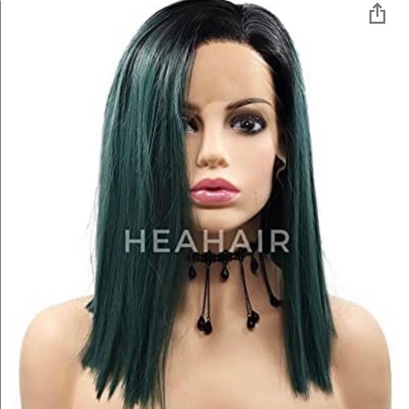 GREEN LACE BOB WIG - Picture 5 of 5